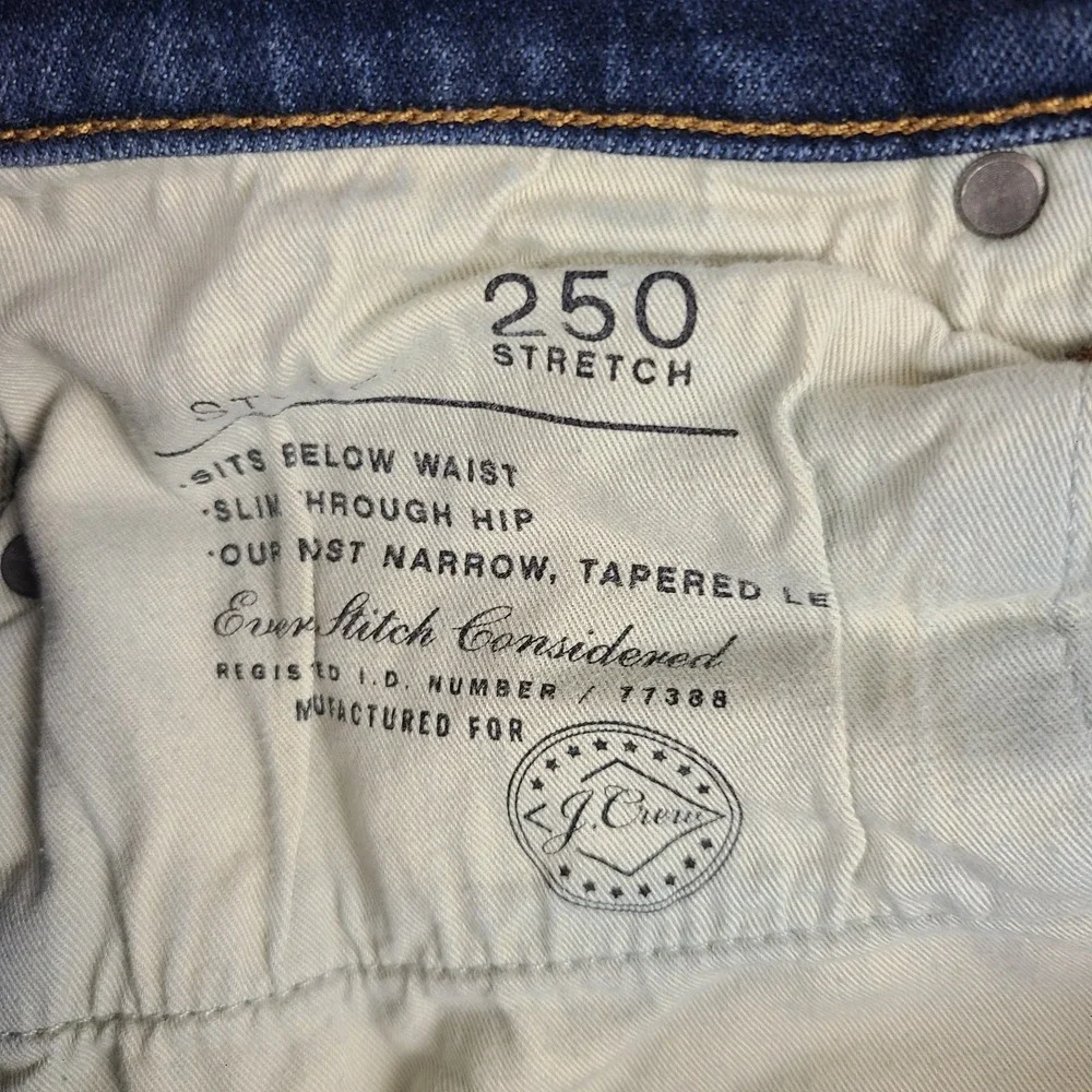 J Crew Jeans Mens 34x30 Blue 250 Kurabo Premium Japense Fabric Dark Wash Denim